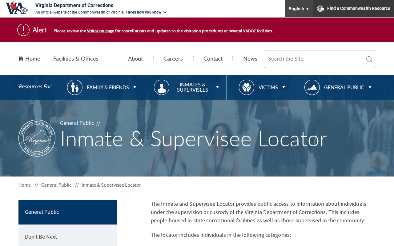 Virginia Department of Corrections locator